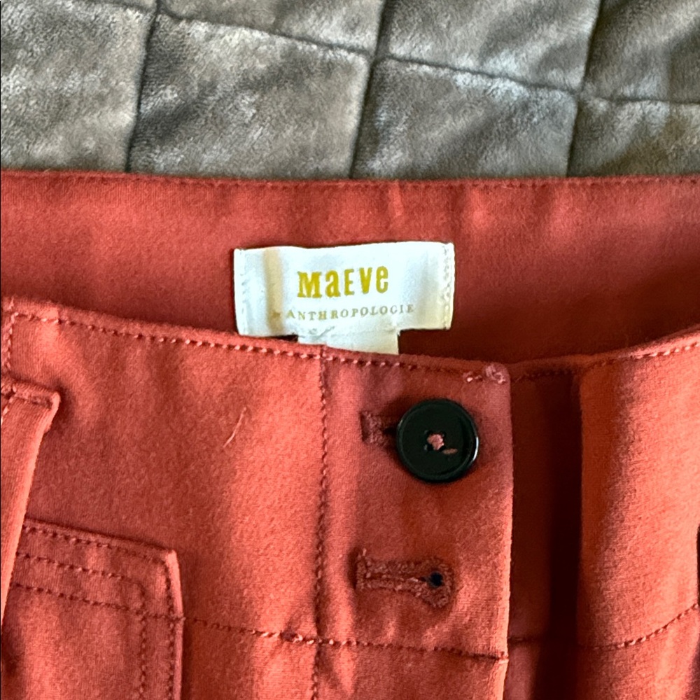 Anthropologie Maeve Red Boot Cut Pants